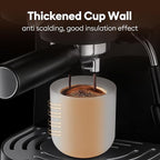 A set of 2 matte white ceramic espresso cups, thickened cup walls, slanted mouth design, each with a capacity of 3 ounces, hand washable only