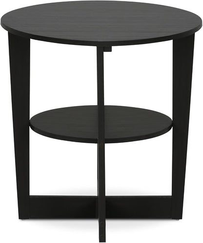 Furinno JAYA Side Table, 2-Tier Round Modern End Table - Image 8