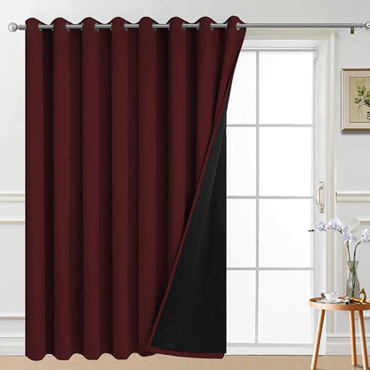 Yakamok Burgundy Red Blackout Patio Door Curtain Panels W100 x L96, 1 Panel | by Yakamok