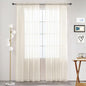 SpaceDresser Basic Rod Pocket Sheer Voile Window Curtain Panels Ivory 1 Pair 2 by SpaceDresser