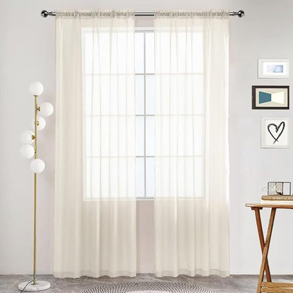 SpaceDresser Sheer Voile Window Treatment Rod Pocket Curtain Panels by SpaceDresser