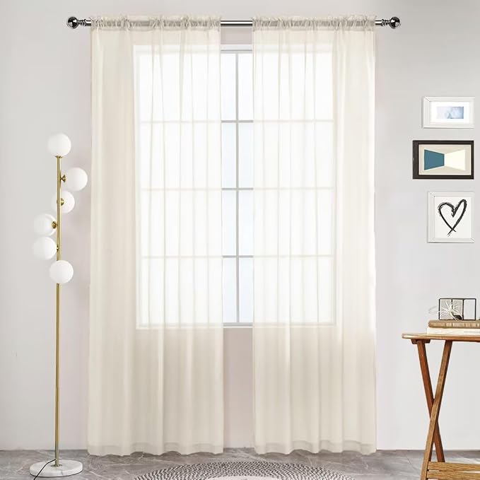 SpaceDresser Sheer Voile Window Treatment Rod Pocket Curtain Panels by SpaceDresser
