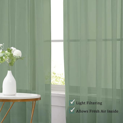 Chyhomenyc Living Room Sheer Curtains 96 Length 2 Panels Set - Image 6