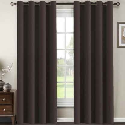 H.VERSAILTEX Brown Blackout Curtains by HVERSAILTEX