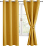 Blackout Curtains for Bedroom, 42 x 63 Inches Length Mustard Yellow | Thermal by Hiasan