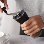 Manual Coffee Grinder, Hand Grinder Coffee Mill with Adjustable Conical Ceramic Burr for Aeropress, Espresso, Filter, French Press, Coffee Beans Grinder - Capacity 160ml (Black)