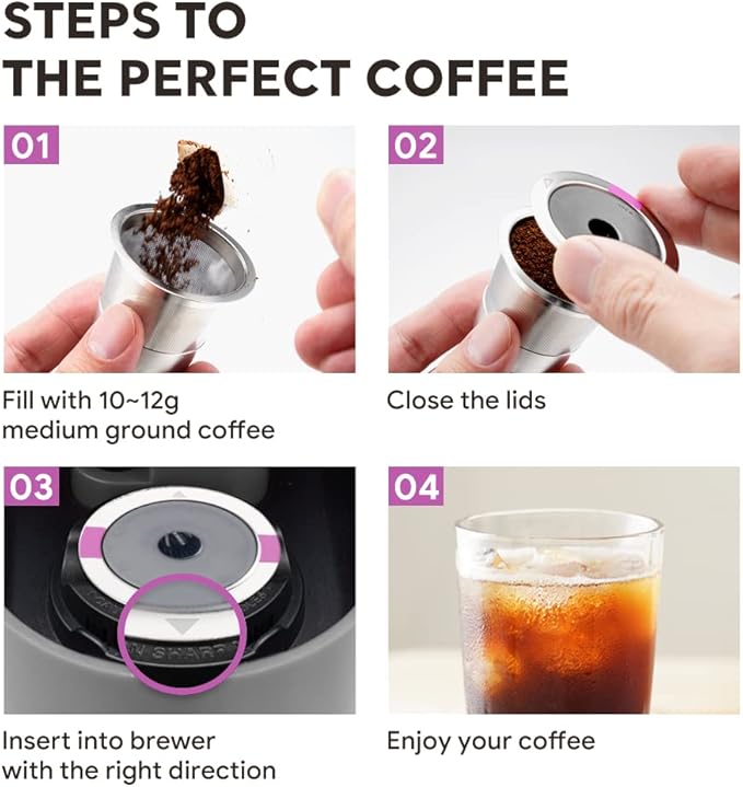 Reusable K Cups Coffee Filter, 2 Pack Stainless Steel K Cup Reusable Coffee Pods Filters with 15 O-Rings for K eurig 1.0 & 2.0 Coffee Makers Metal K-cup Refillable
