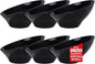 bUCLA 12 Pack Black Plastic Serving Bowls - 20 OZ Angled Bowls Disposable for Chip,Candy,Salad and Fruit - Ideal for Wedding, Party & New Year