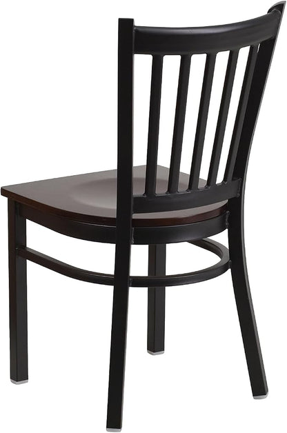 Flash Furniture 2 Pack HERCULES Series Black Vertical Back Metal Restaurant - Image 5
