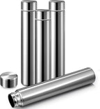 Vesici Slim Water Bottle 8.8 oz Small Stainless Steel Purse Compact Insulated Water Bottles Camping Travel Backpack Pocket Flask for Car Cold Coffee Tea(Silver,4 Pack)