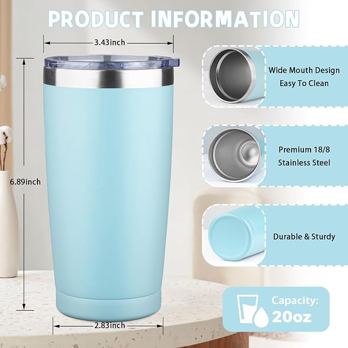 20 oz Tumbler with Lids and Straws, Stainless Steel Insulated Coffee Tumbler, Double Wall Vacuum Insulated Travel Mug Cup, Leakproof Thermal Coffee Cup for Hot and Cold Drinks (dark green)