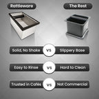 Rattleware Stainless Steel Knock Box | Heavy-Duty Espresso Grounds Container, Welded Bar, Durable and Efficient for Baristas - Quality Coffee Preparation (9.25"x5.5"x4")
