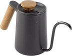 Pour Over Coffee Kettle 600ml - Stainless Steel Handle, Long Narrow Gooseneck Spout Drip Coffee Pot (Black)