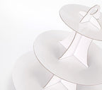 2Pcs 3-Tier Cupcake Stand, Cake Stand holder, Tiered DIY Cupcake Stand Tower for Dessert Table Displays, Birthday Theme Party Favors Decoration, Floral Tea Party, 12" W x 12.8" H, White