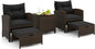 Tangkula 5 Pieces Patio Conversation Set, PE Wicker Rattan Outdoor Furniture Set by TANGKULA