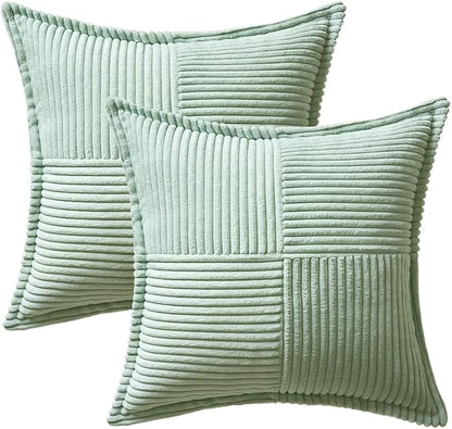 MIULEE Mint Green Corduroy Pillow Covers 20x20 Inch - Image 6