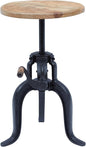 Jofran Global Archive Industrial Iron Crank Accent Table, Natural and Black by Jofran+Inc.