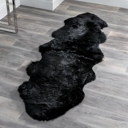 HUAHOO Premium Genuine Sheepskin Rug Black Real Australia Sheepskin Natural - Image 7