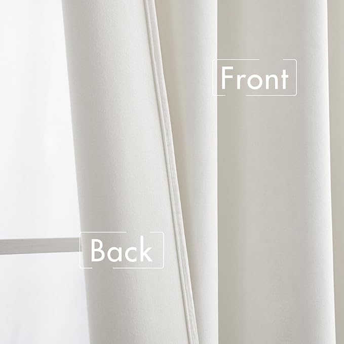 MIULEE White Velvet Curtains 52x84 inches Luxury Room Darkening Curtains | - Image 6