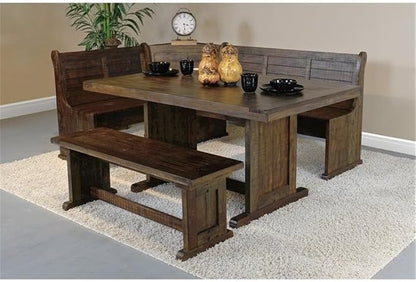Pemberly Row 3-Piece Farmhouse Wood Breakfast Nook Set - Image 5