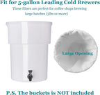 Yzurbu 100pcs 16''x20'' Cold Brew Coffee Filter Bags, No Mess Disposable Filter Bag with Straps for Coffee Shop 5-Gallon Systems