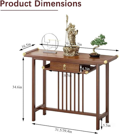 Traditional Chinese Style Solid Wood Console Table - Image 3