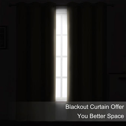 Blackout Curtains 66 x 95 inch/Khaki Curtains Set of 2 Panels/Thermal Insulated - Image 3