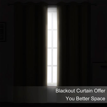 Blackout Curtains 52 x 108 inch/Khaki Curtains Set of 2 Panels/Thermal - Image 3