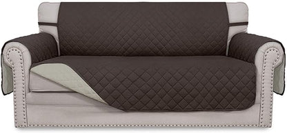 Easy-Going Reversible Couch Cover, 2 Cushion Sofa, Chocolate/Beige | Oversized by Easy-Going