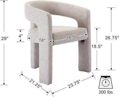 VESCASA Faux Leather Barrel Dining Chair - Image 3