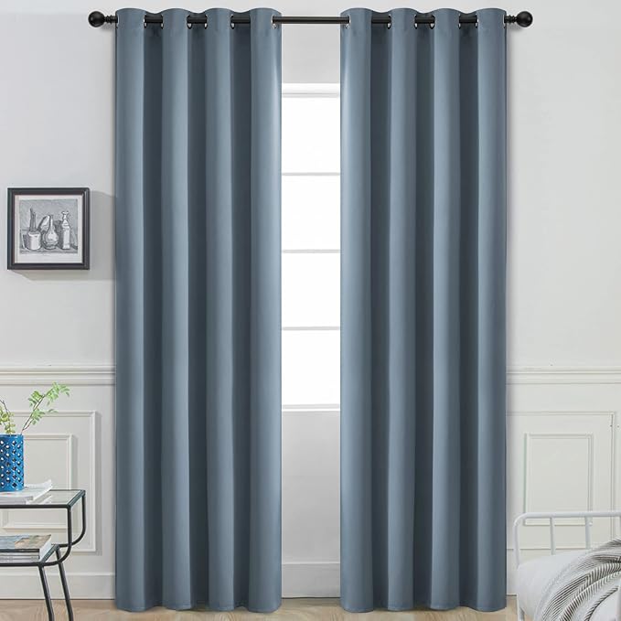 Yakamok Room Darkening Curtains 52x84 inch Length Stone Blue-Living Room | 2 by Yakamok