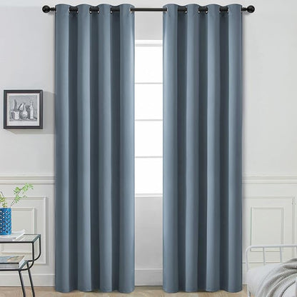 Yakamok Room Darkening Curtains 52x90 inch Length Stone Blue-Living Room | 2 by Yakamok
