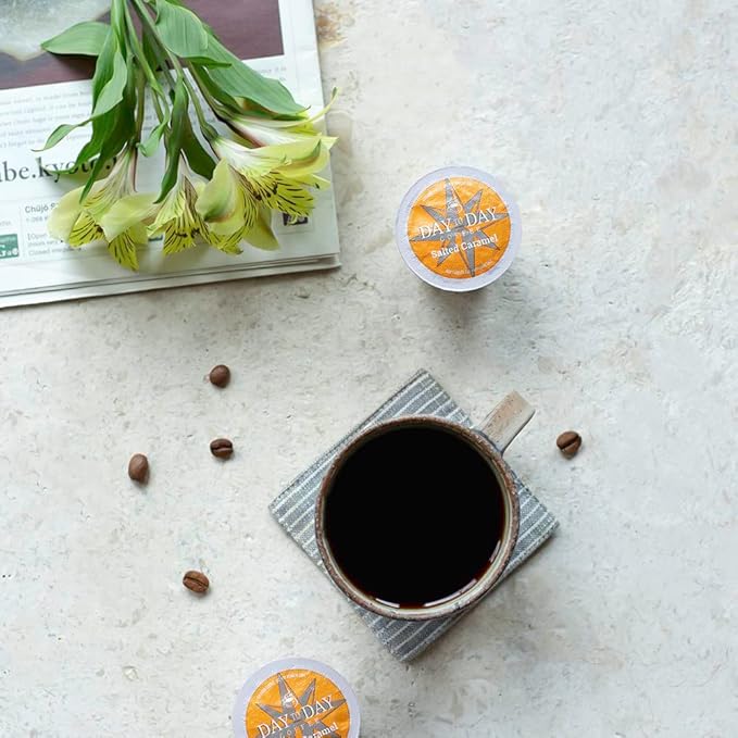 Day To Day 12-Count Salted Caramel, Light Roast Single Serve Coffee Pods for K-Cup Keurig Brewers