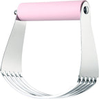 Spring Chef Large Dough Blender For Baking, Professional Dough Cutter Tool, Stainless Steel Puff Pastry Cutter Tool, Dishwasher Safe Pastry Blender for Easy Mixing - Pink Lemonade