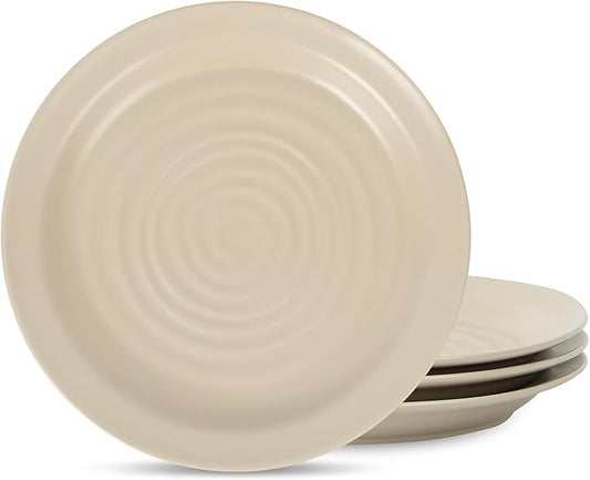 Stone Lain Orbit 4-Piece Salad Plate Set Stoneware, Beige