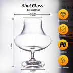 KAMMAK Short Glasses,9.4oz Crystal Cognac Glasses Set of 2, Brandy Glass with Short Stem, Elegant Clear Snifters Glasses Ideal for Outdoor, Wedding, Party, Birthday, Anniversaries, Christmas