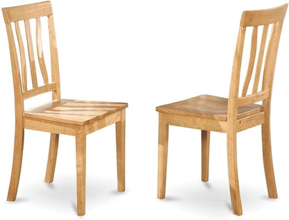 East West Furniture ANC-OAK-W Antique Dining Room Chairs - Image 6