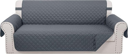 Reversible 4 Seater Sofa Cover 91" Large, Dark Blue | Couch Cover Furniture by LuxshareHome