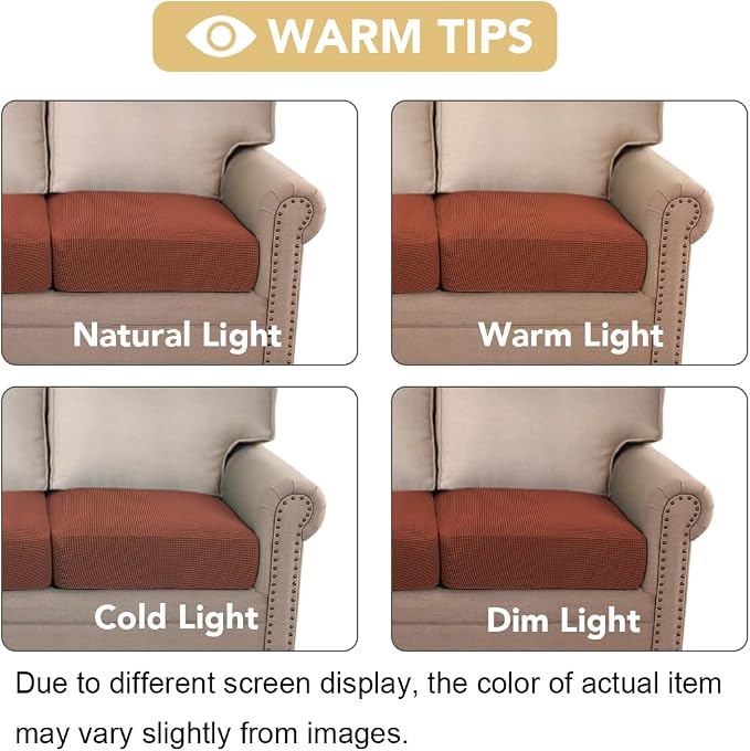 H.VERSAILTEX Super Stretch Individual Seat Cushion Covers Sofa Covers Couch - Image 7
