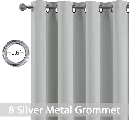Yakamok Room Darkening Curtains 52x90 inch Length Light Grey-Living Room | 2 - Image 3