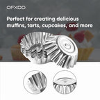 Muffin Cups for Kitchen Baking 2.36 Inch - Metal Egg Tart Molds for Baking, 30 Pcs - Reusable Mini Tart Tins and Cupcake