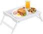 Artmeer Bed Tray Table with Folding Legs, Bamboo Breakfast in Bed by Artmeer