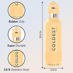Coldest Insulated Water Bottle with Straw Lid - Stainless Steel Metal Insulated Bottle for Men & Women (Sahara Peach, 21 oz)