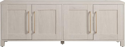 Henn&Hart Rectangular TV Stand for TV's up to 80" in Alder White, TV Stands for - Image 3