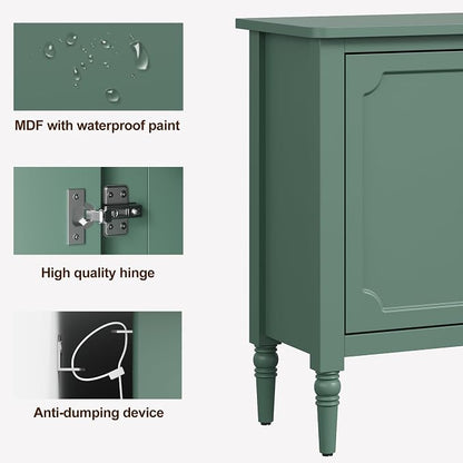 FansaFurn Green Storage Cabinet, Mid-Century Buffet Cabinet - Image 7