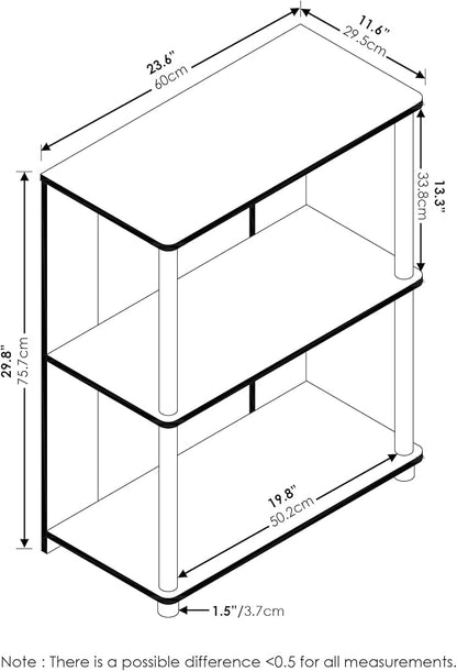 Furinno JAYA Simple Design 3-Tier Bookcase / Bookshelf / Display Rack, Plastic - Image 3