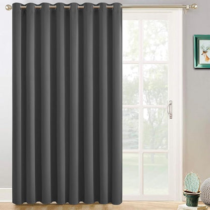 Yakamok Charcoal Grey Room Darkening Curtains 84 inch Sliding Door Drapes | 1 by Yakamok