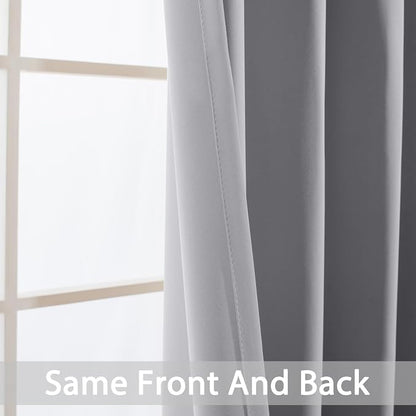 Yakamok Light Grey Room Darkening Curtains 84 inch Sliding Door Drapes | 1 - Image 4