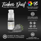 Bakell - Black Tinker Dust (4g, 1x Mini Spray Pump) Edible Glitter for Food, Desserts, and Beverages!