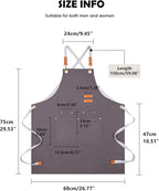 Lisianthus 2 Pack Adjustable Bib Aprons for Women with Pockets, Men's Kitchen Cooking Apron